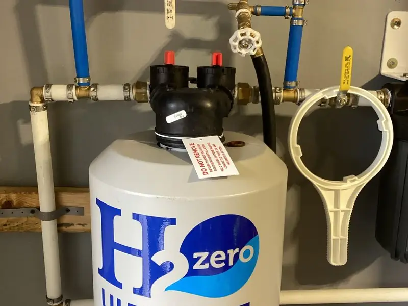 Head's Plumbing install of a HALO H2O Ultimate whole-home filtration system with bypass piping.